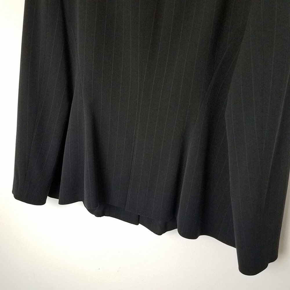 Giorgio Armani Size 14 Navy Blue Pin Lama Wool Blend Blazer Suit Coat Jacket - Picture 11 of 16
